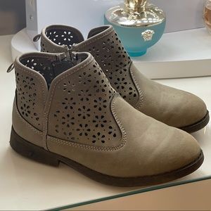 Taupe Estell Perforated Ankle Boot - Girls